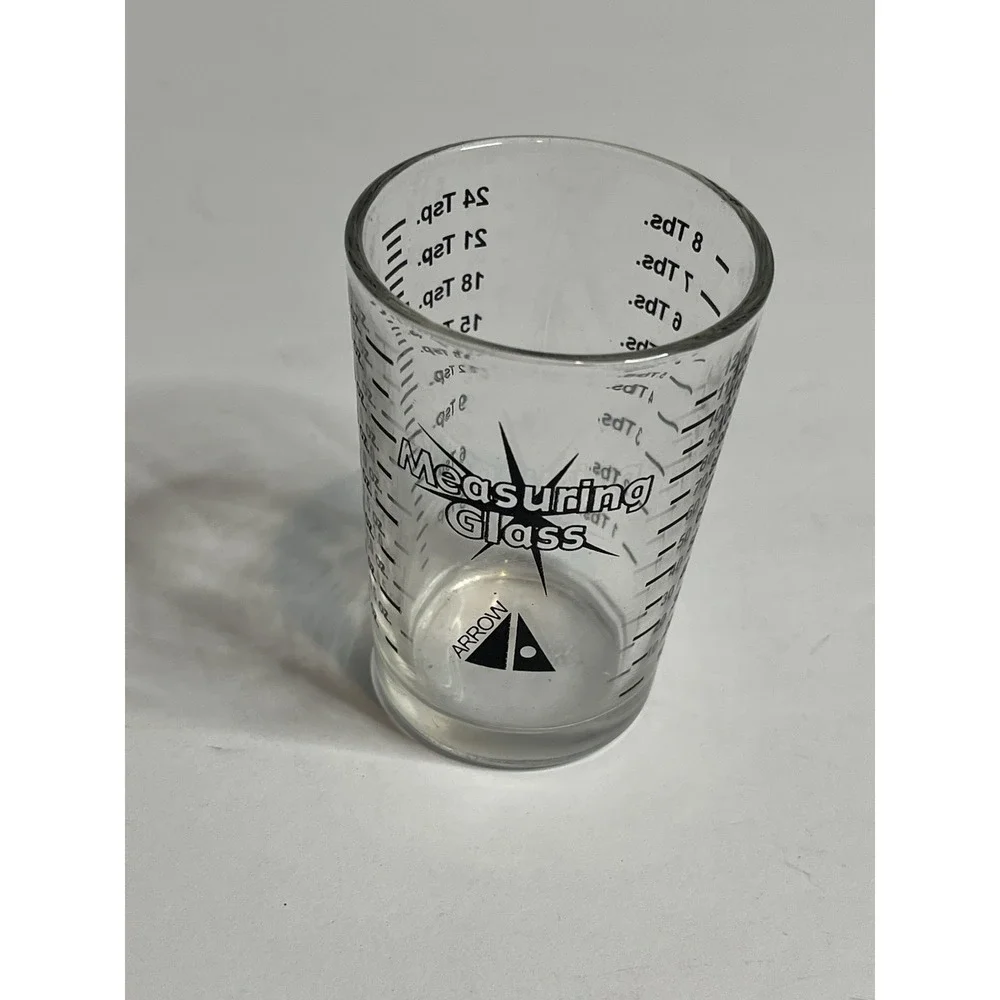 Arrow Measuring Glass Cup 4 oz 8 TSP 24 tsp Black Letters